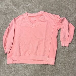 Aerie Pink V-Neck Sweatshirt